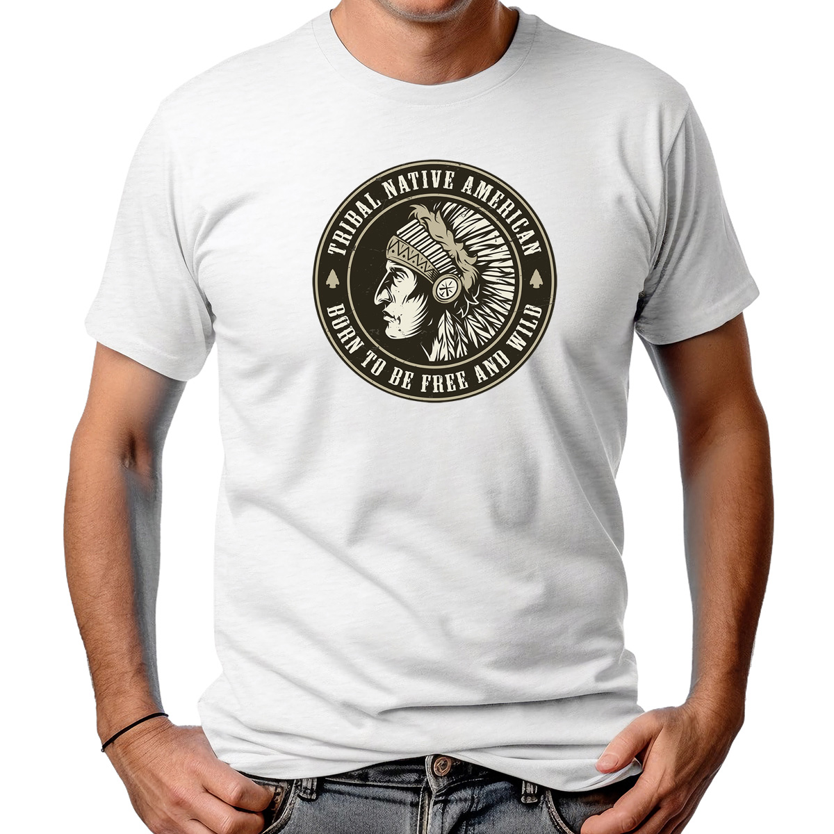 CAMISETA MASCULINA BORN TO BE FREE AND WILD