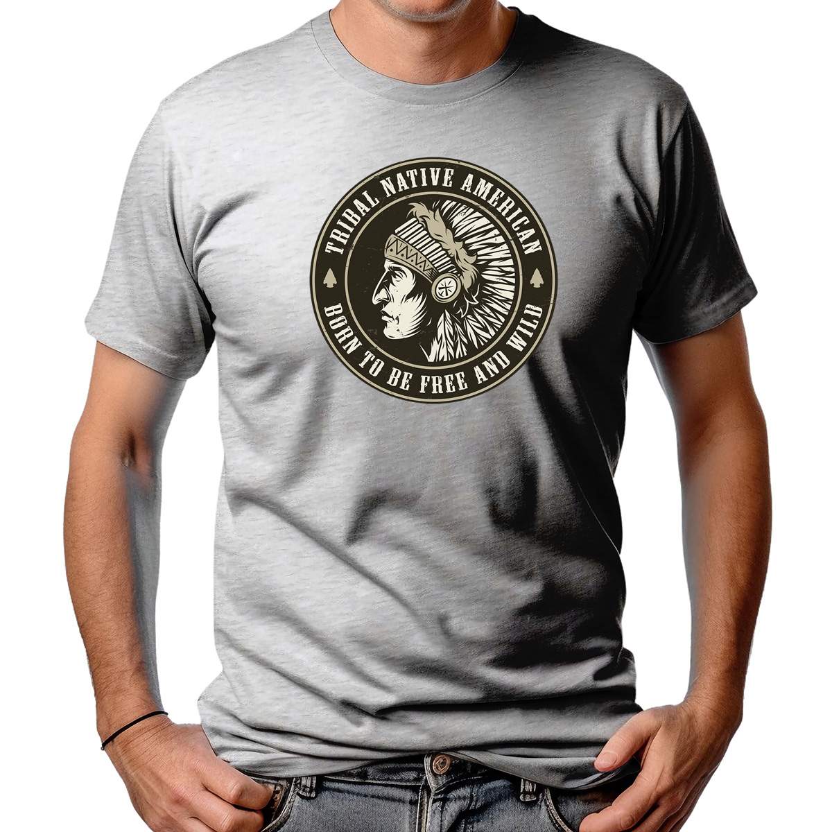 CAMISETA MASCULINA BORN TO BE FREE AND WILD