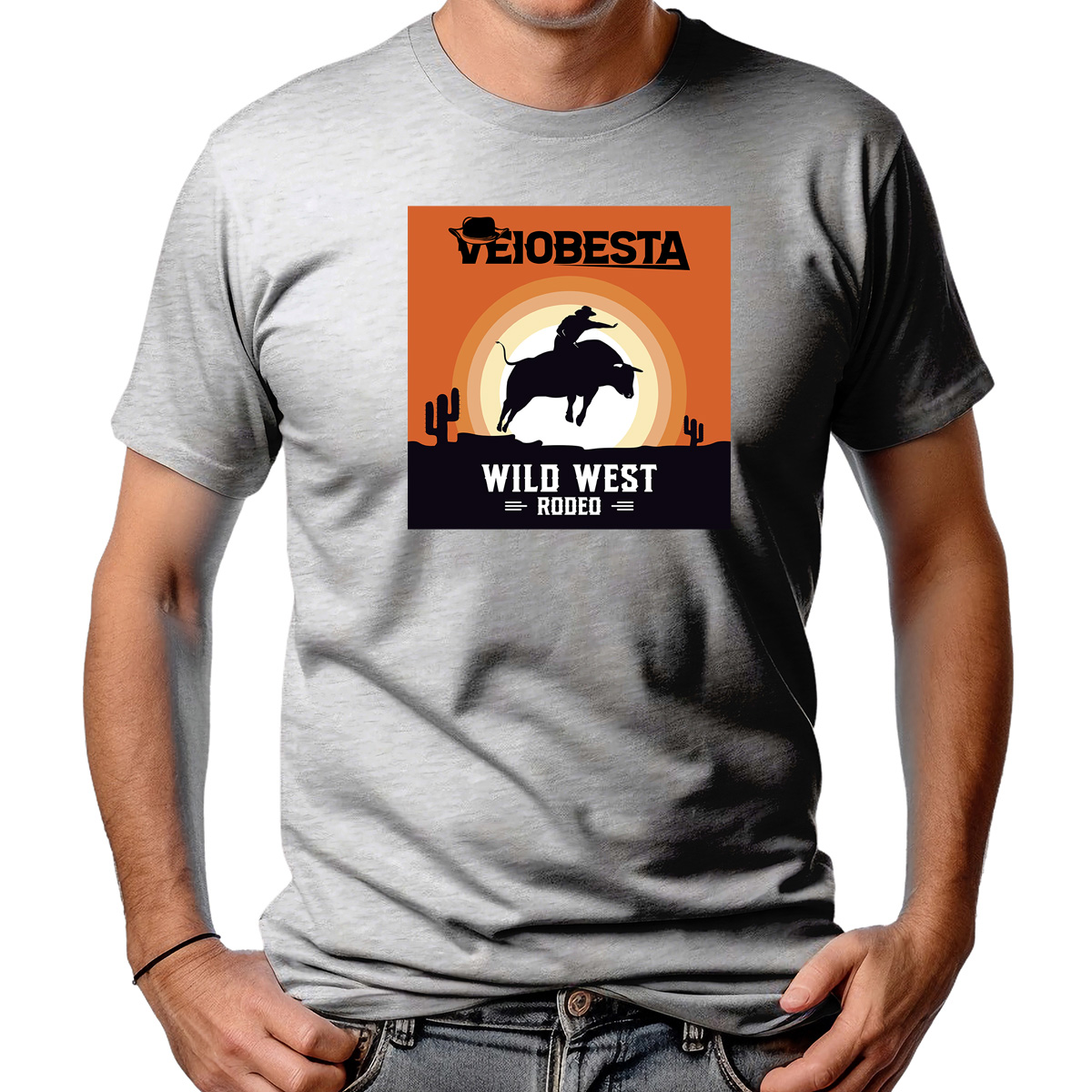 CAMISETA MASCULINA WILD WEST RODEIO