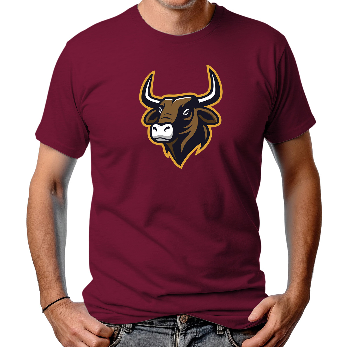CAMISETA MASCULINA BROWN BULL HEAD