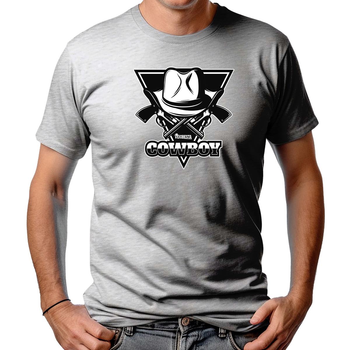 CAMISETA MASCULINA COWBOY GUNS BLACK