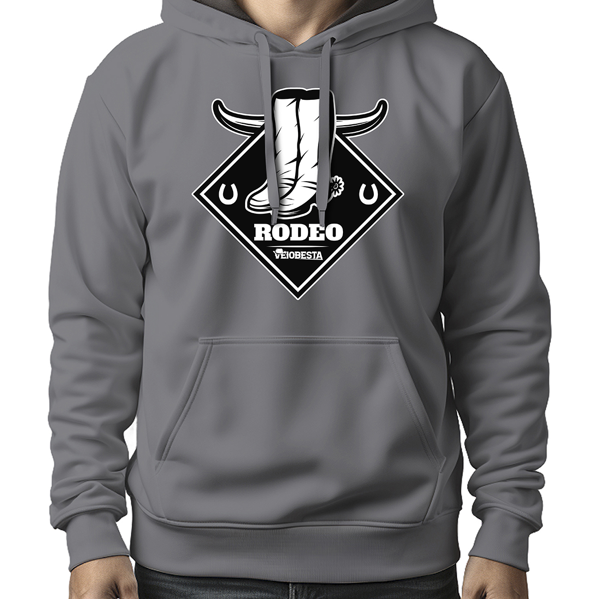 MOLETOM MASCULINO RODEO BOOTS BLACK