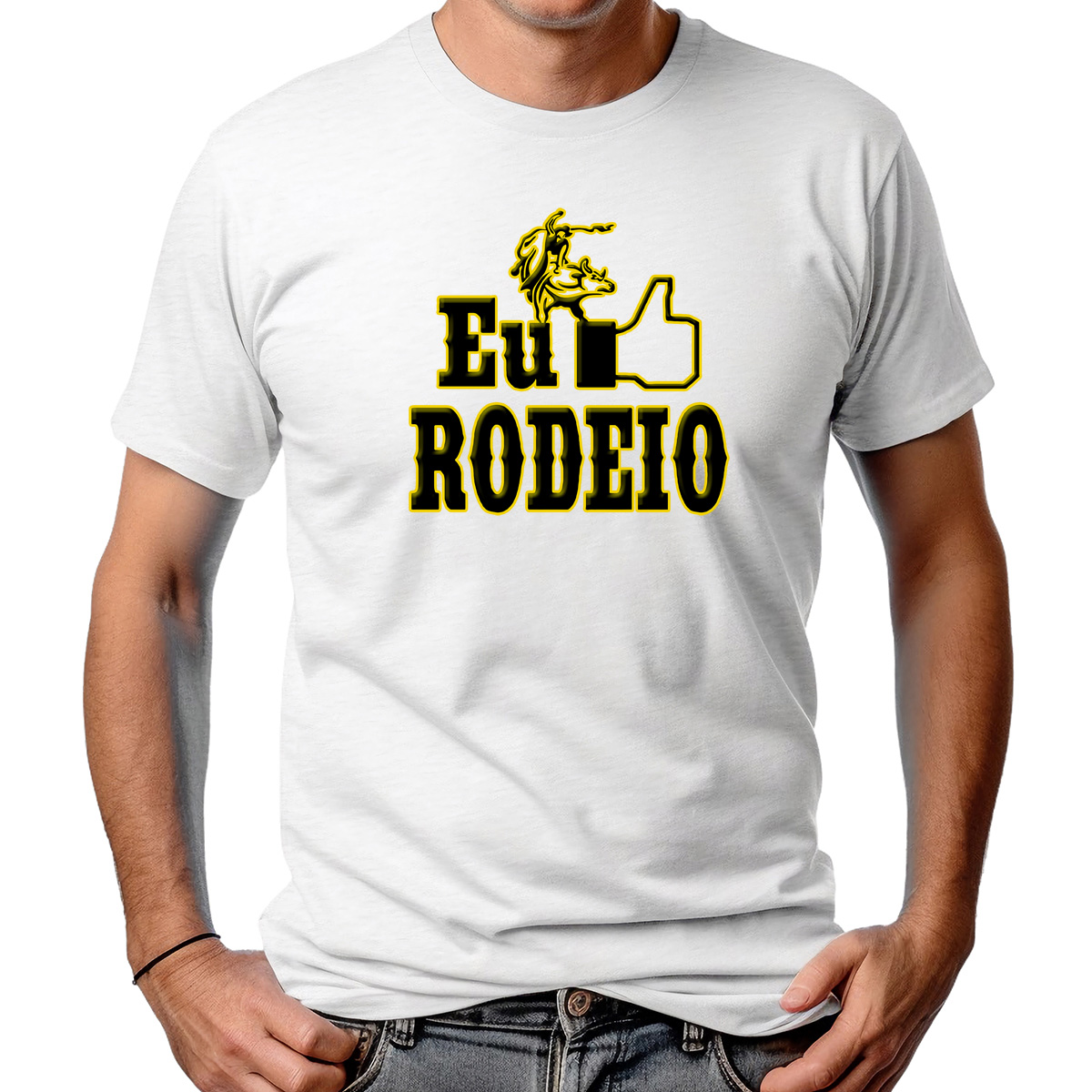 CAMISETA MASCULINA EU GOSTO DE RODEIO
