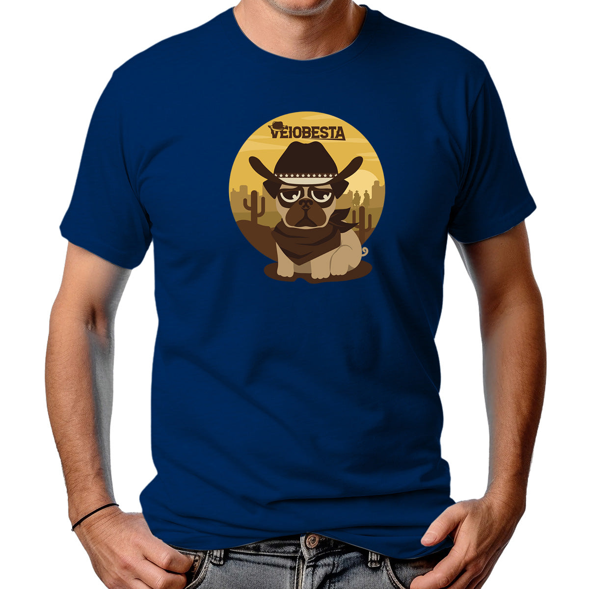 CAMISETA MASCULINA DOG WILD WEST