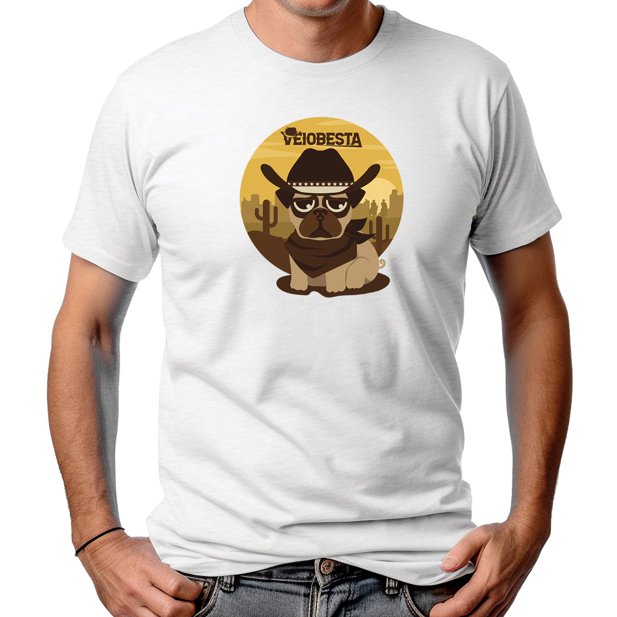 CAMISETA MASCULINA DOG WILD WEST