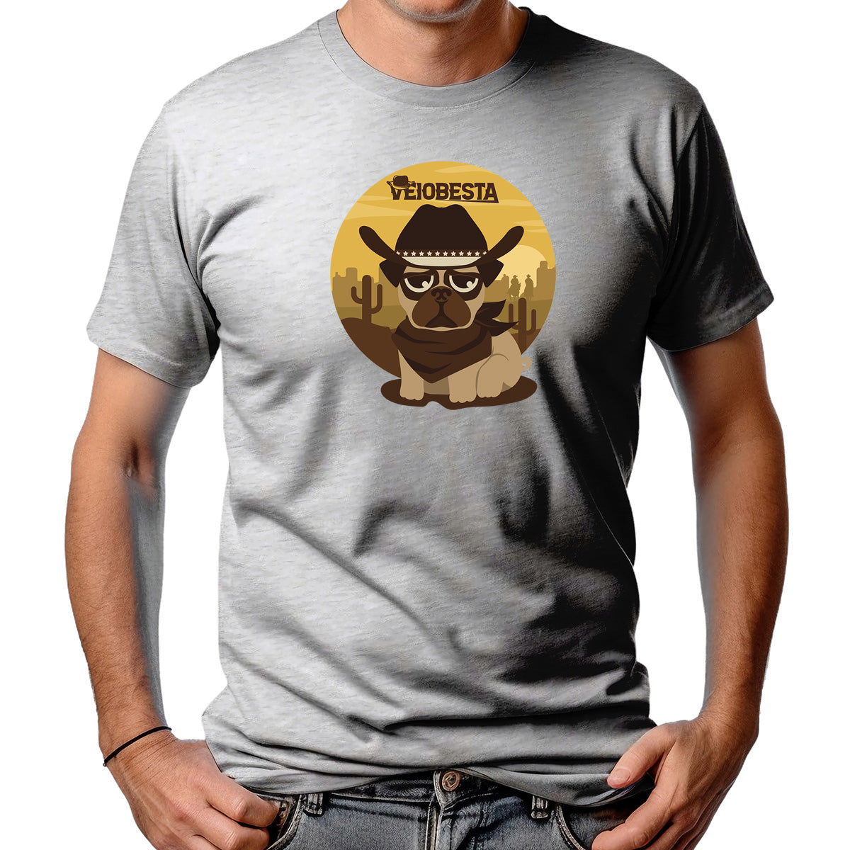 CAMISETA MASCULINA DOG WILD WEST