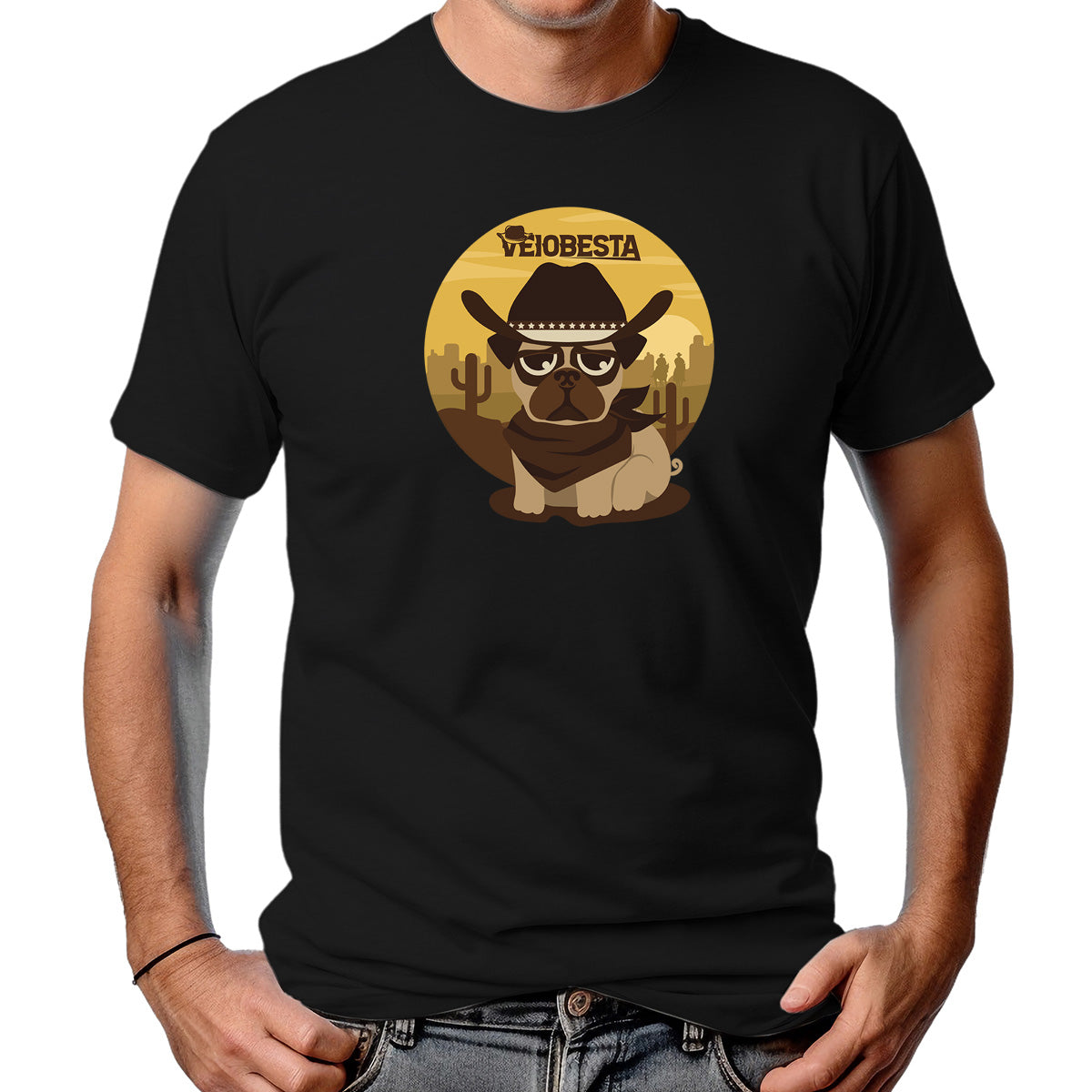CAMISETA MASCULINA DOG WILD WEST
