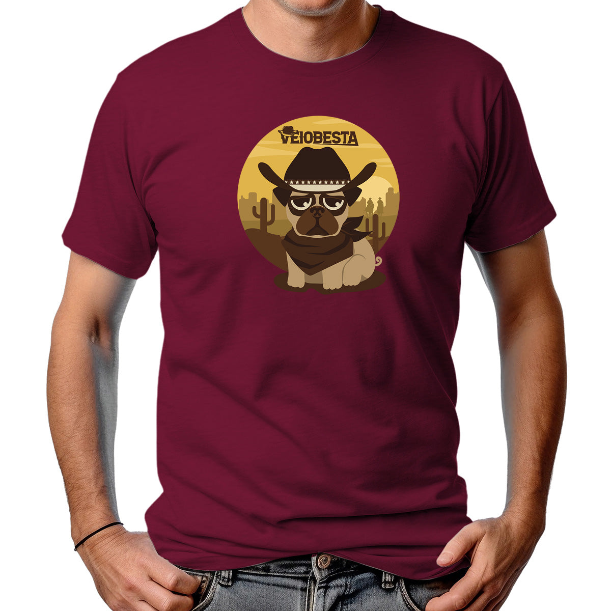 CAMISETA MASCULINA DOG WILD WEST