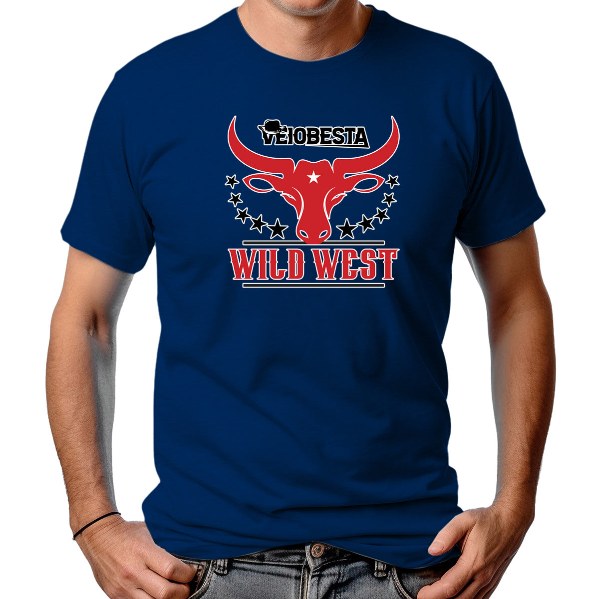 CAMISETA MASCULINA BIG HORNS WILD WEST