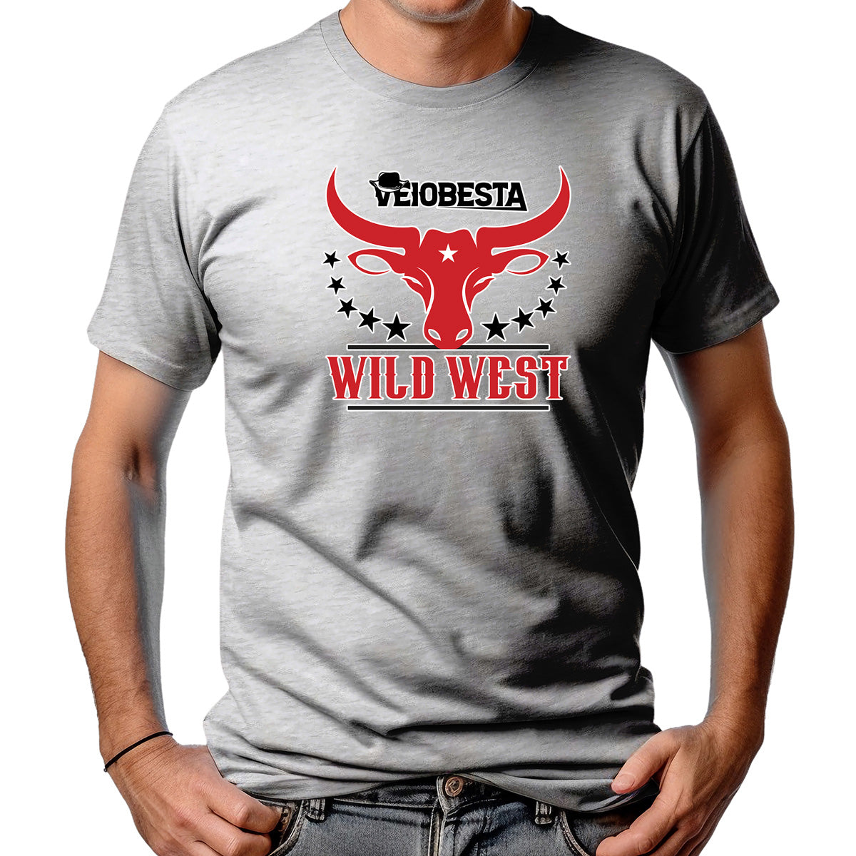 CAMISETA MASCULINA BIG HORNS WILD WEST
