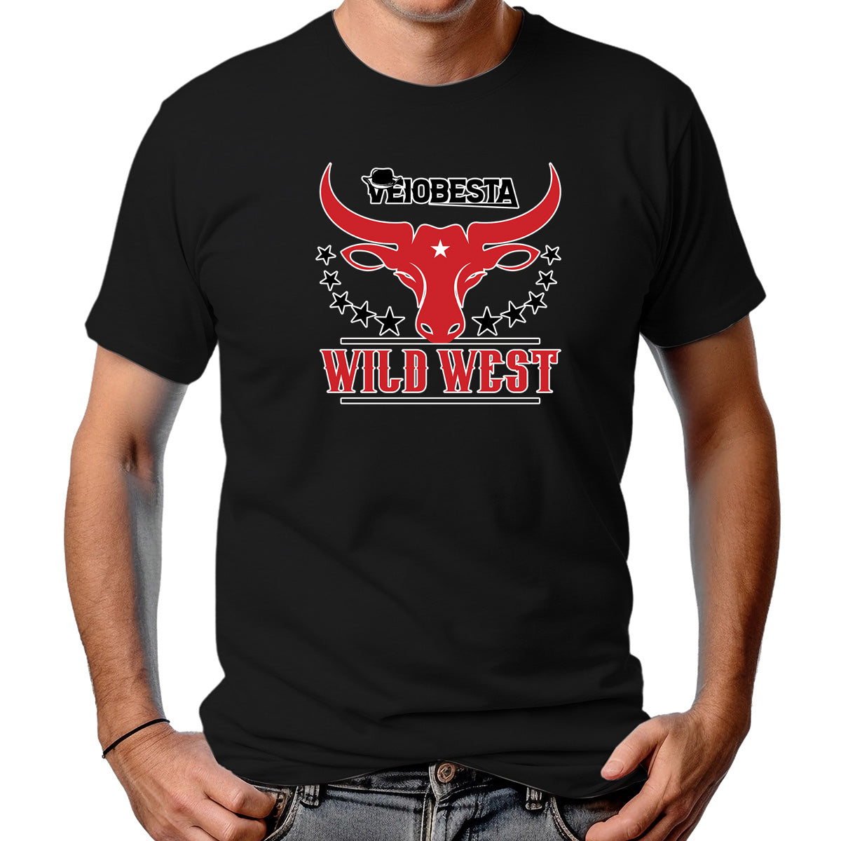 CAMISETA MASCULINA BIG HORNS WILD WEST