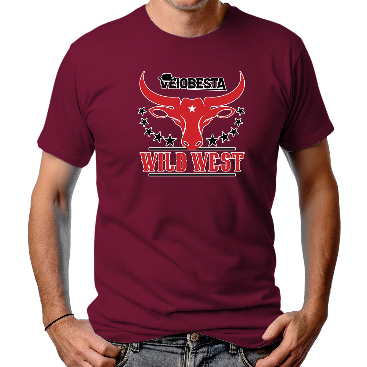 CAMISETA MASCULINA BIG HORNS WILD WEST