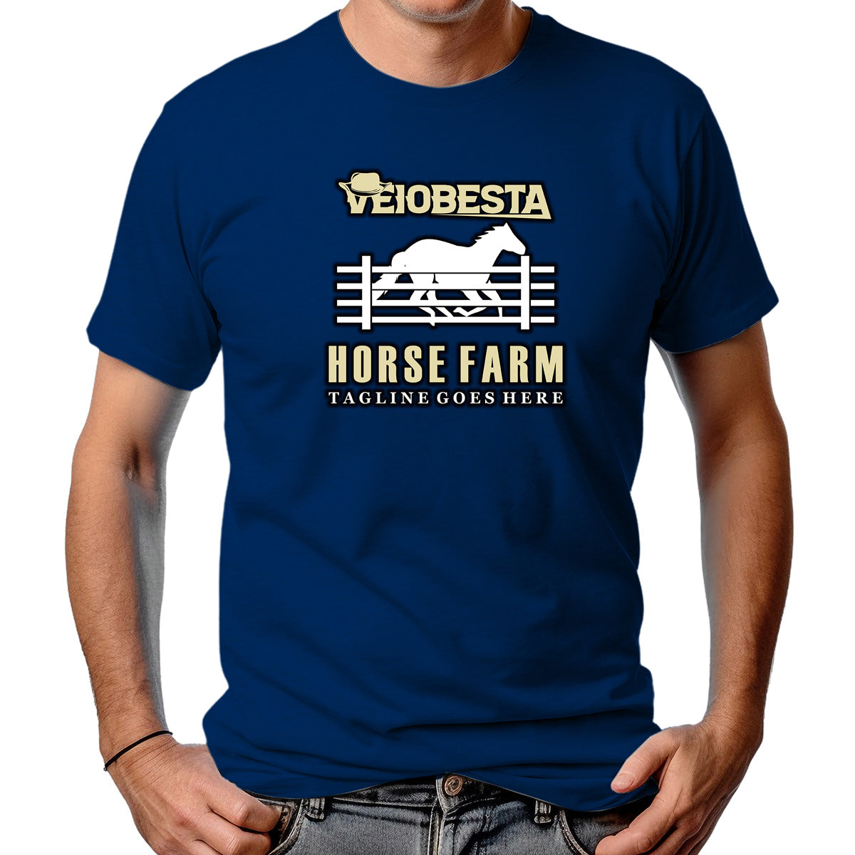 CAMISETA MASCULINA VEIOBESTA HORSE FARM