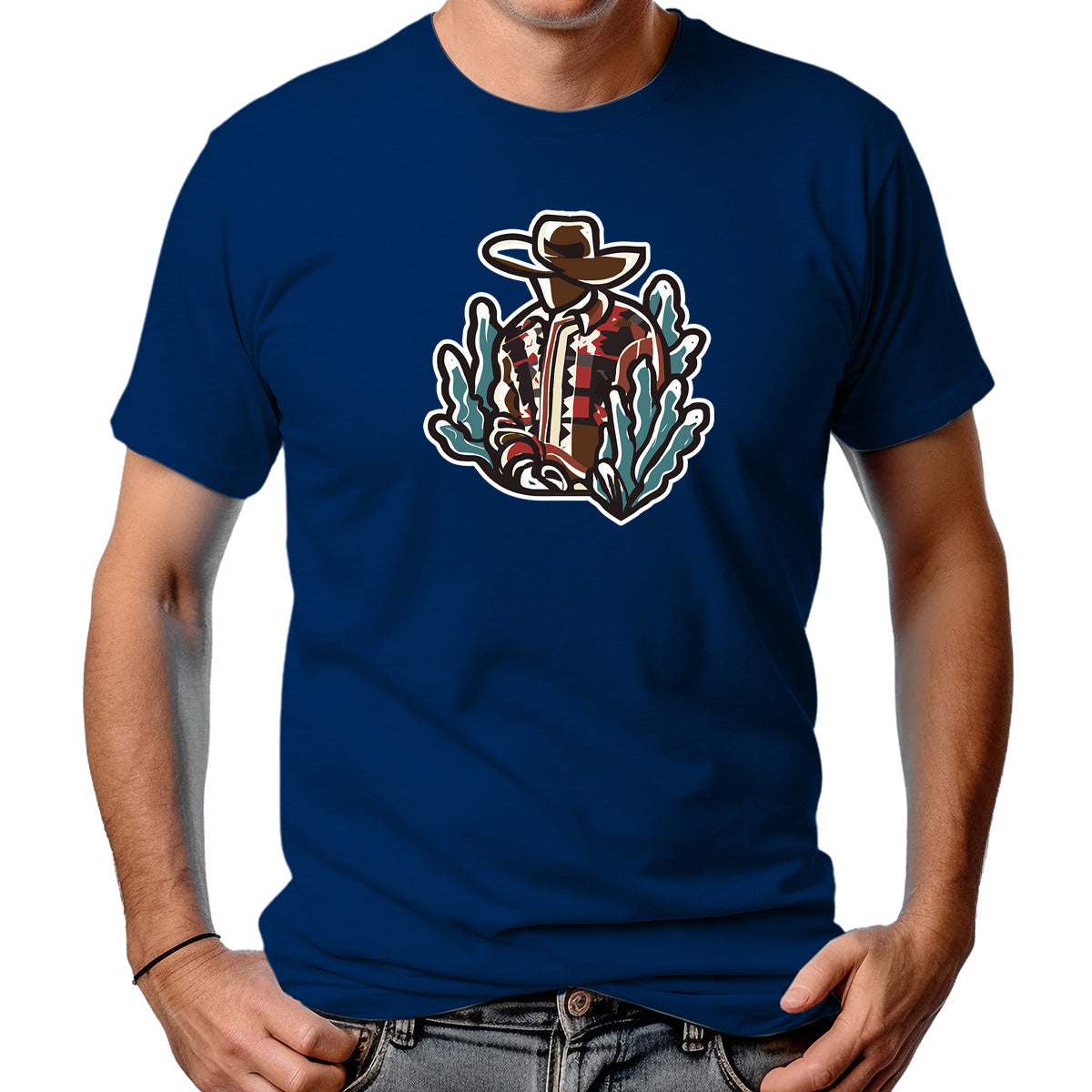 CAMISETA MASCULINA COWBOY AND TREES