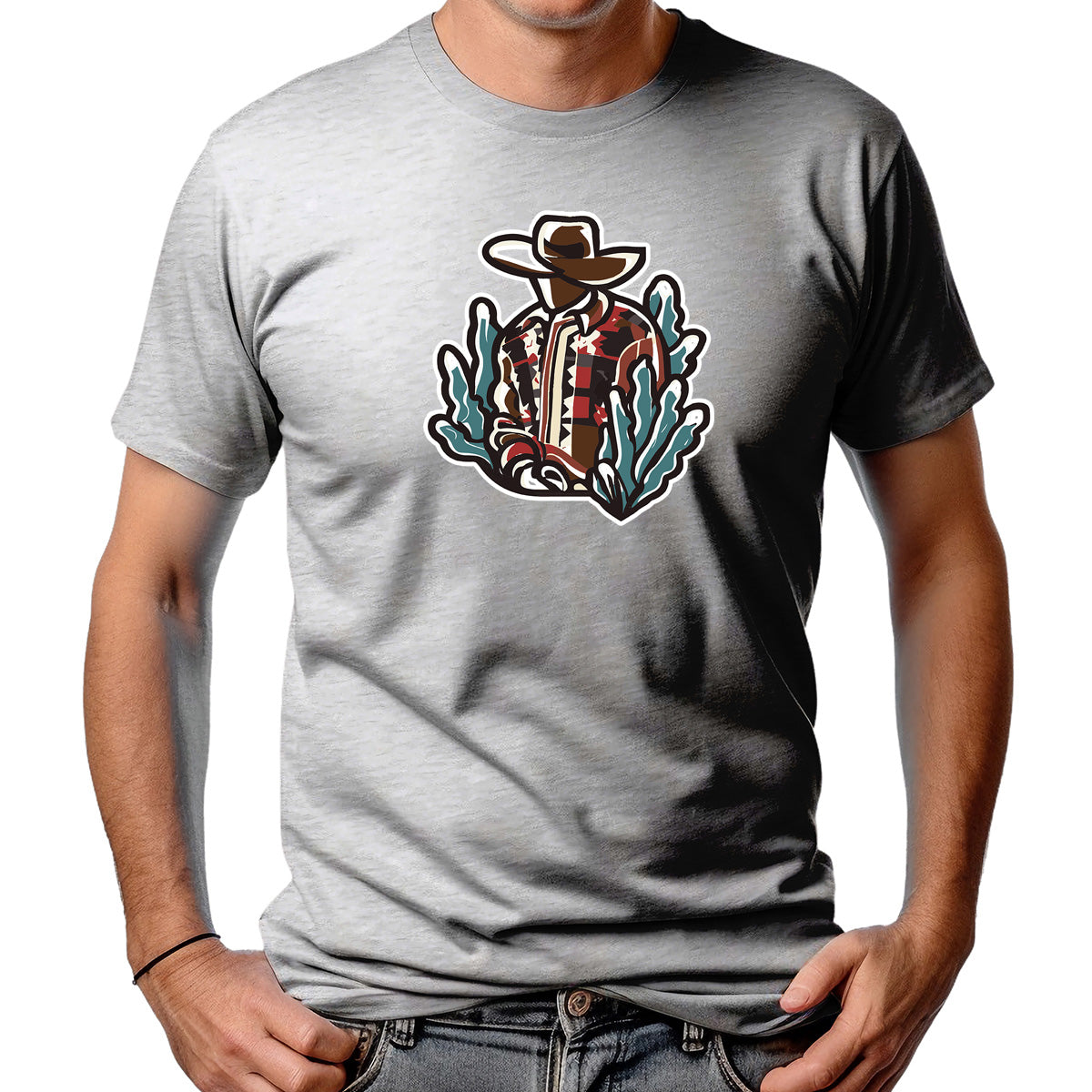 CAMISETA MASCULINA COWBOY AND TREES