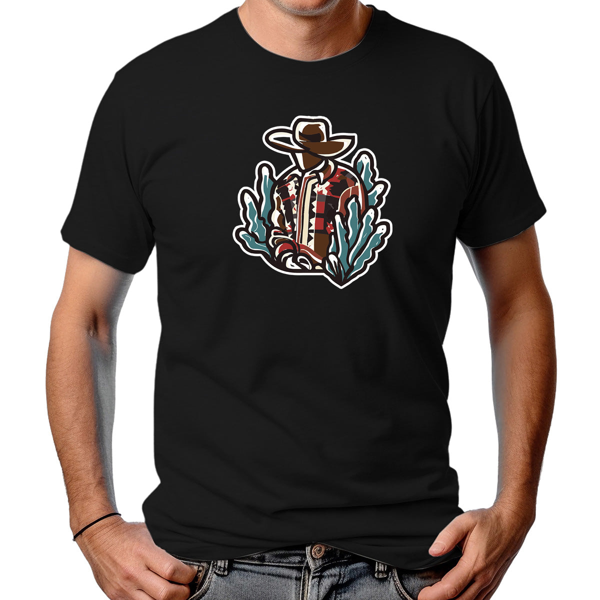 CAMISETA MASCULINA COWBOY AND TREES