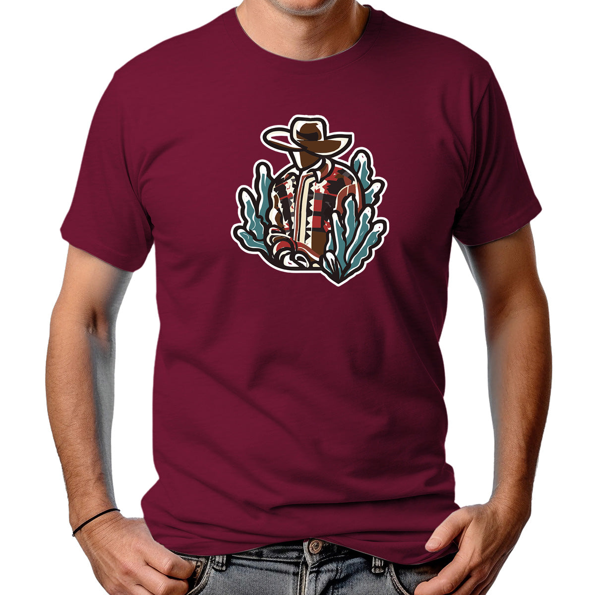 CAMISETA MASCULINA COWBOY AND TREES