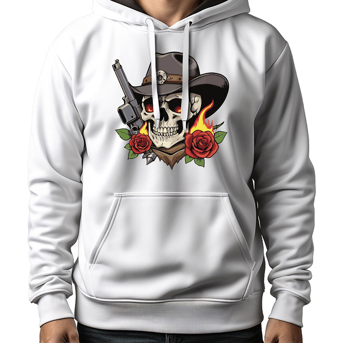 MOLETOM MASCULINO SKULL AND ROSES
