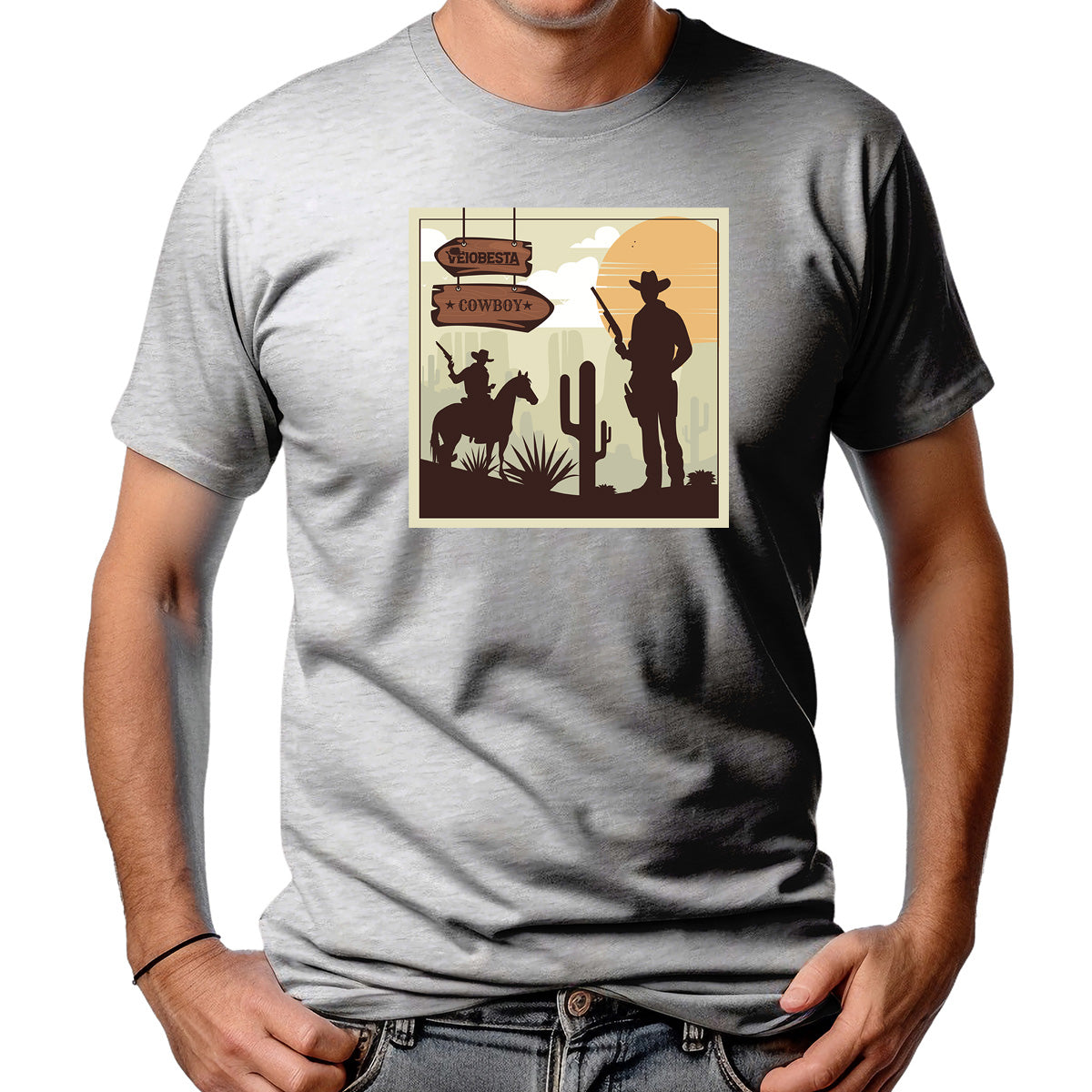 CAMISETA MASCULINA ESTRADA COWBOY VEIOBESTA