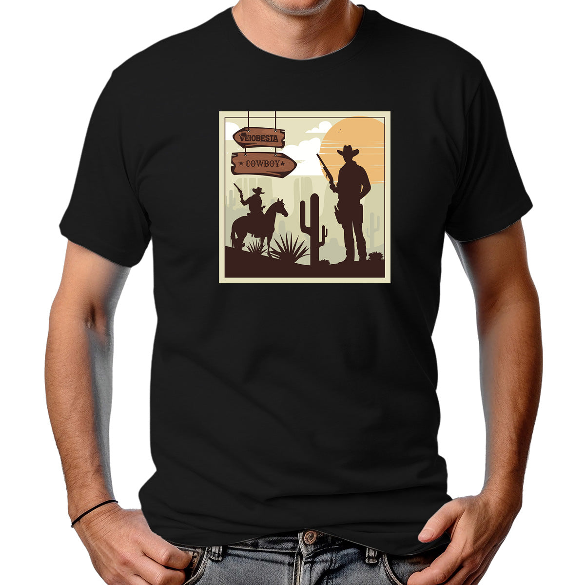 CAMISETA MASCULINA ESTRADA COWBOY VEIOBESTA
