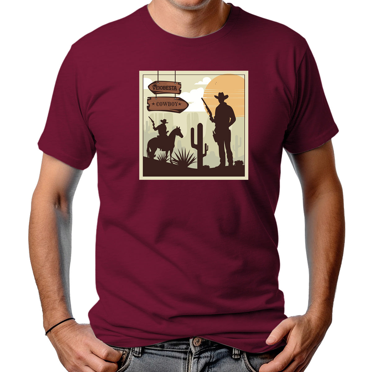 CAMISETA MASCULINA ESTRADA COWBOY VEIOBESTA