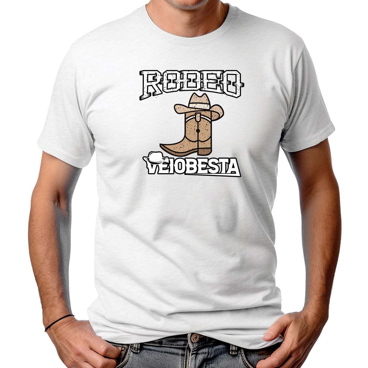 CAMISETA MASCULINA RODEO VEIOBESTA BOOTS