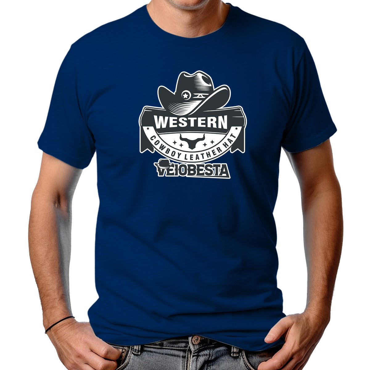 CAMISETA MASCULINA CHAPÉU DE COURO