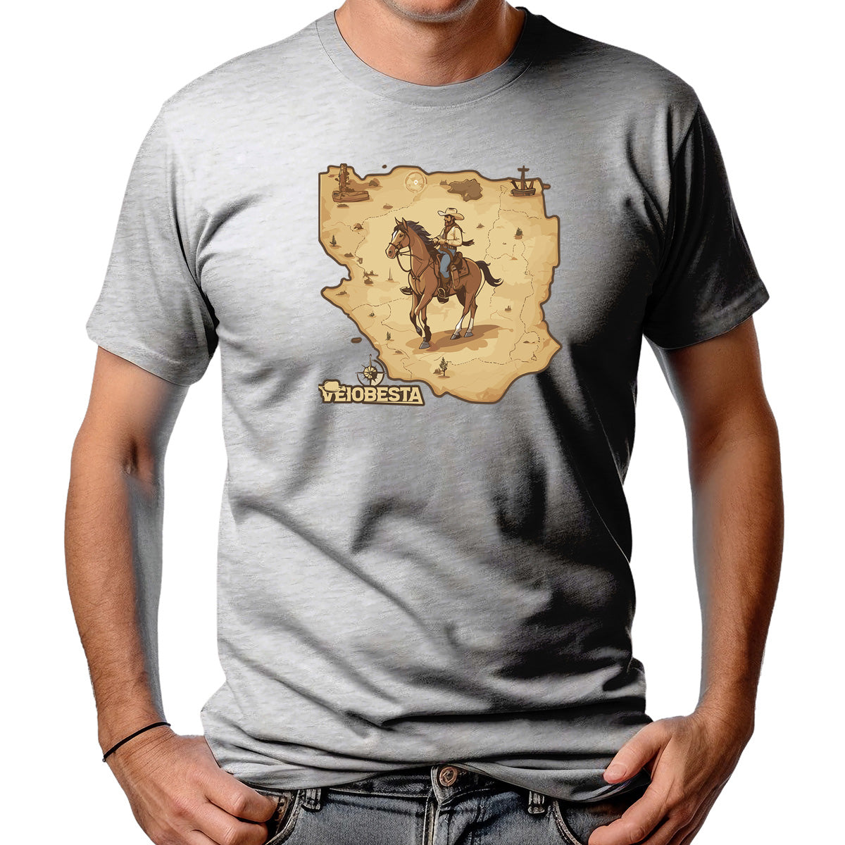 CAMISETA MASCULINA MAPA DO OCIDENTE