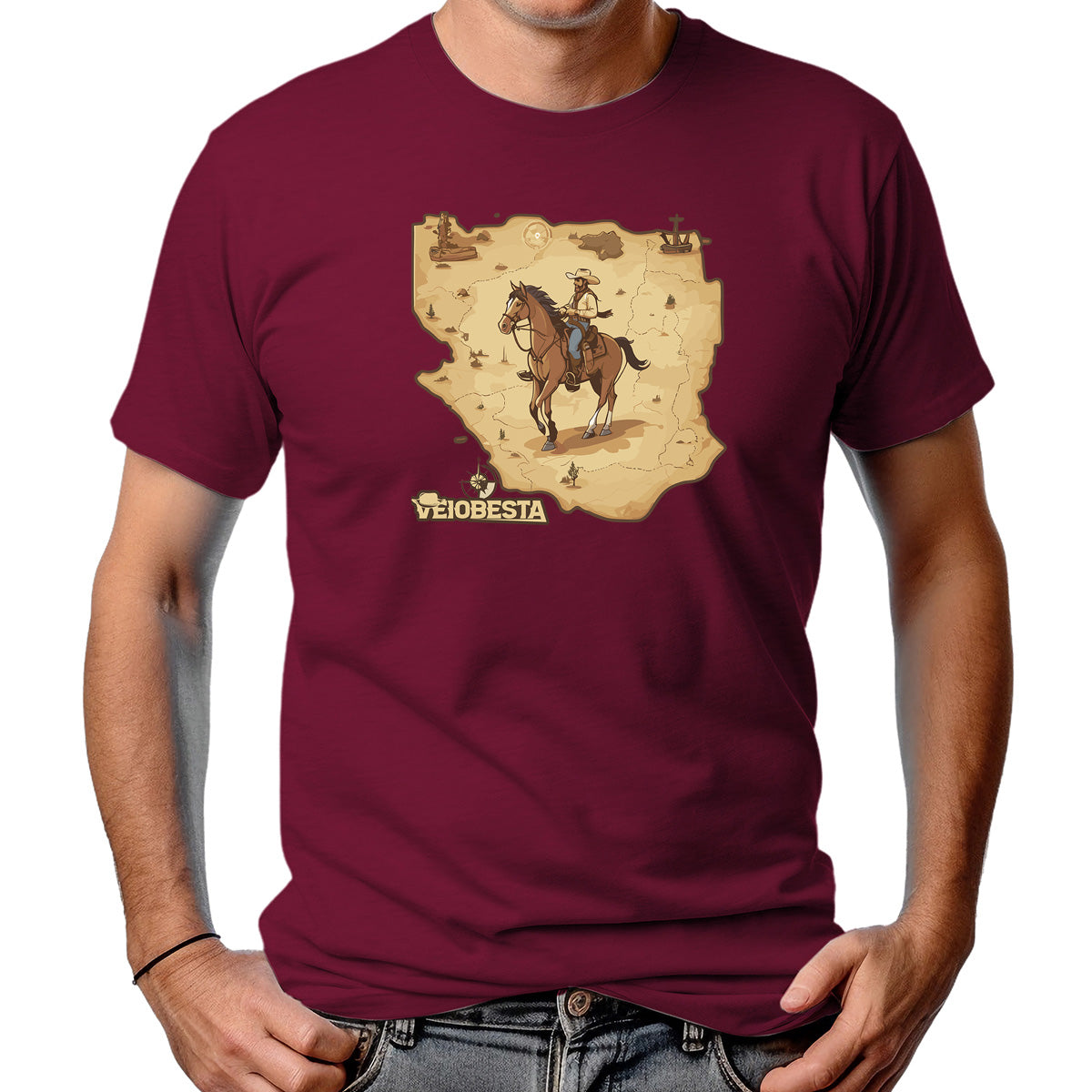 CAMISETA MASCULINA MAPA DO OCIDENTE