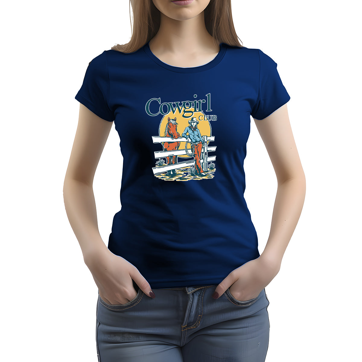 CAMISETA FEMININA COWGIRL CLUB FENCE