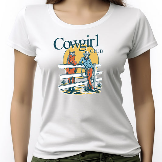 CAMISETA FEMININA COWGIRL CLUB FENCE
