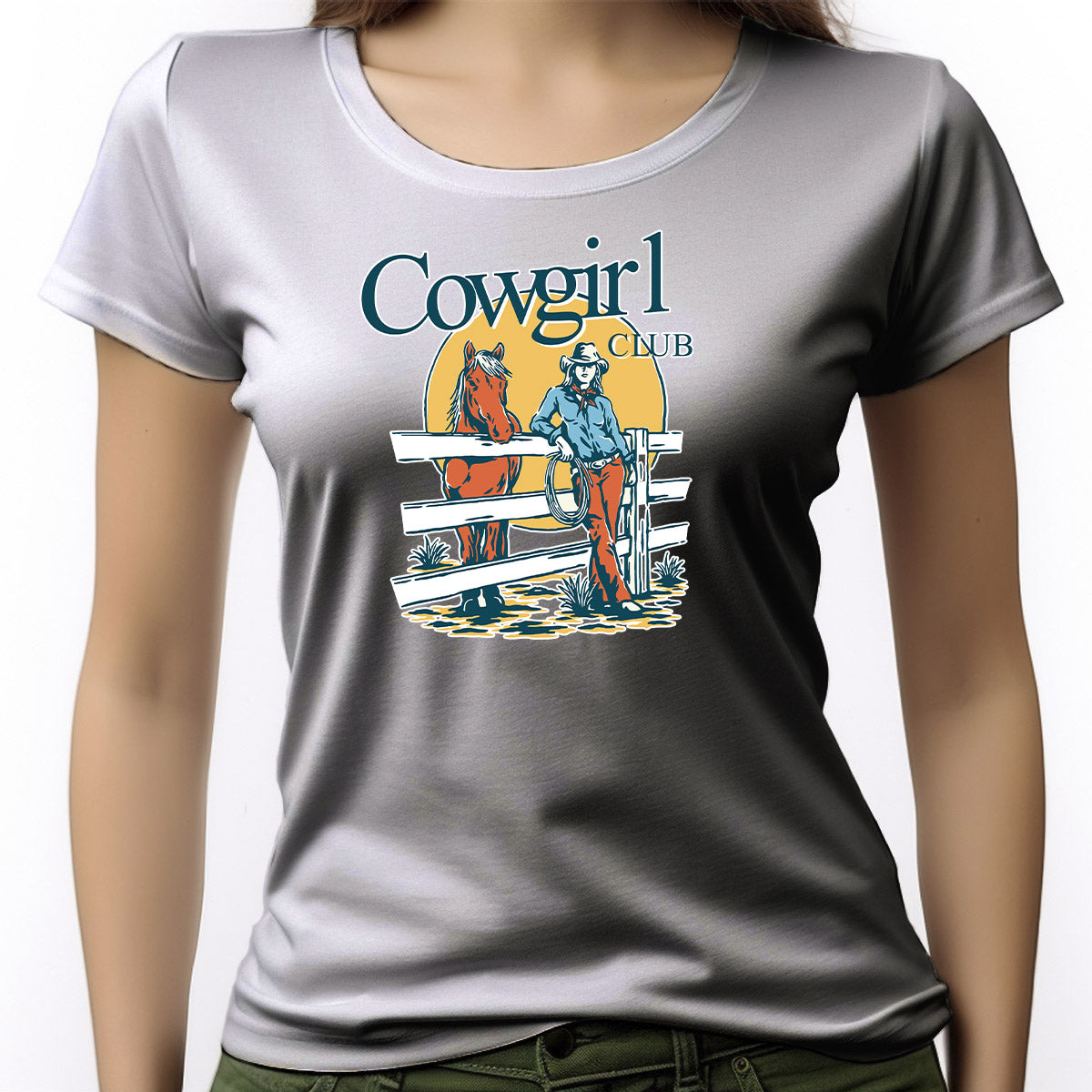 CAMISETA FEMININA COWGIRL CLUB FENCE
