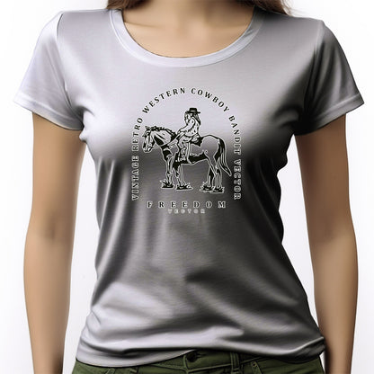 CAMISETA FEMININA VINTAGE WESTERN RETRO
