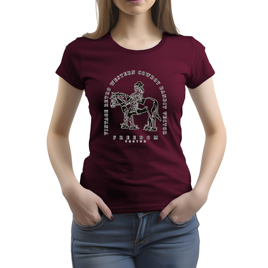 CAMISETA FEMININA VINTAGE WESTERN RETRO