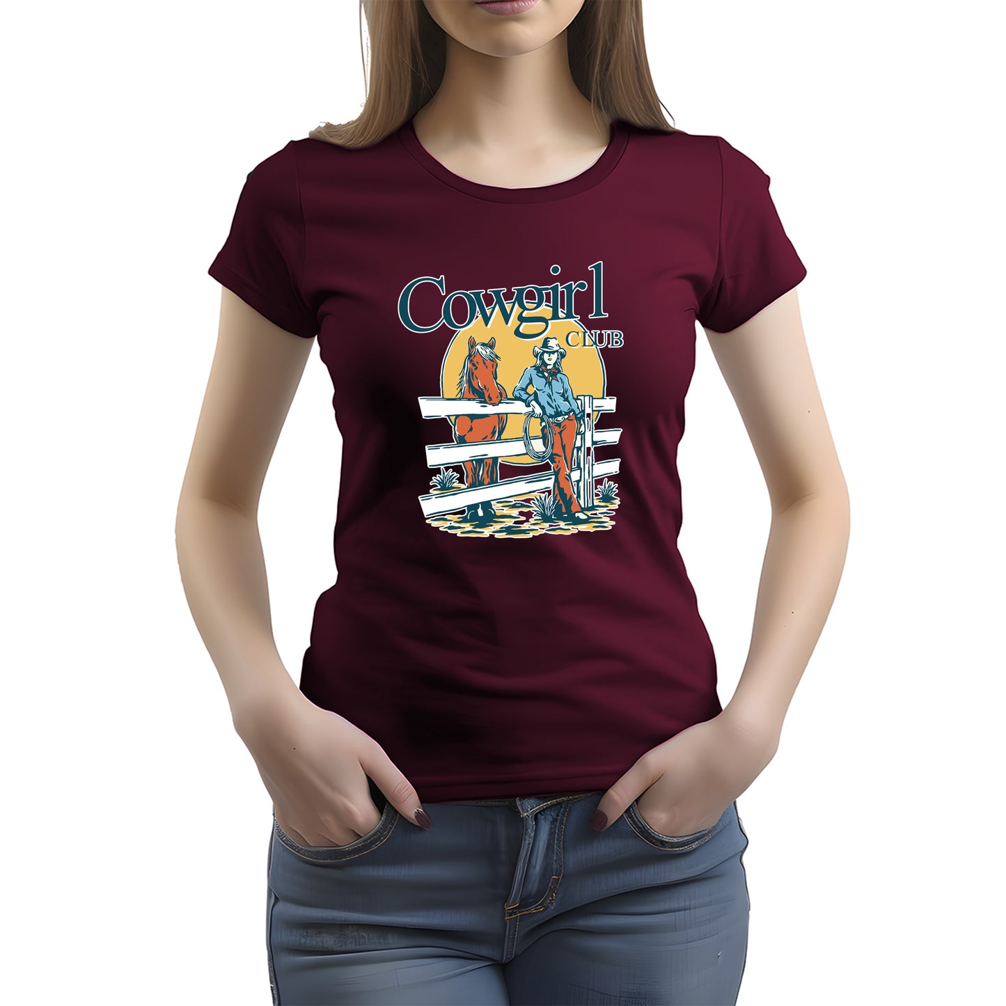 CAMISETA FEMININA COWGIRL CLUB FENCE