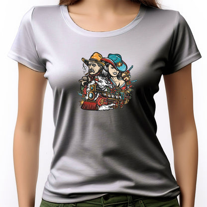 CAMISETA FEMININA OLD CARTOON COUPLE