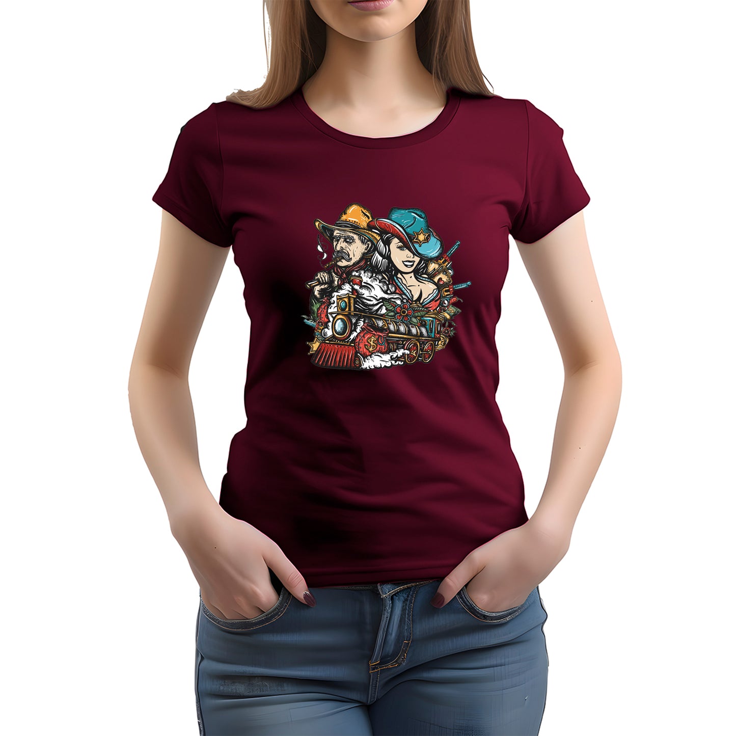 CAMISETA FEMININA OLD CARTOON COUPLE