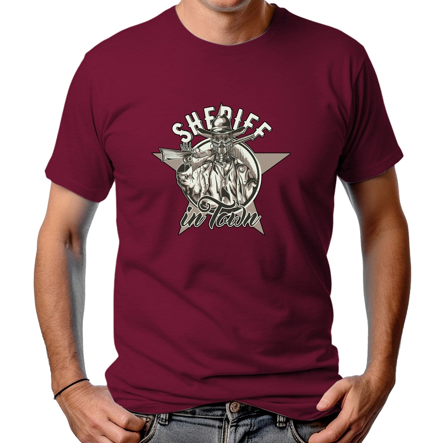 CAMISETA MASCULINA SHERIFF IN THE TOWN
