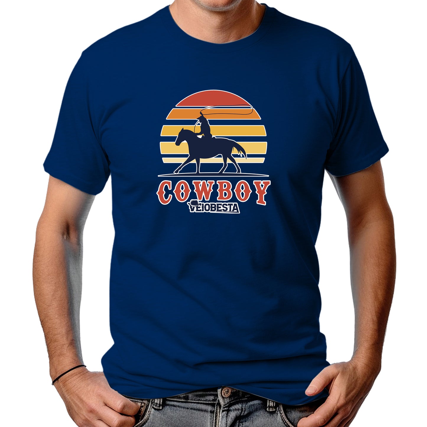 CAMISETA MASCULINA COWBOY VEIOBESTA