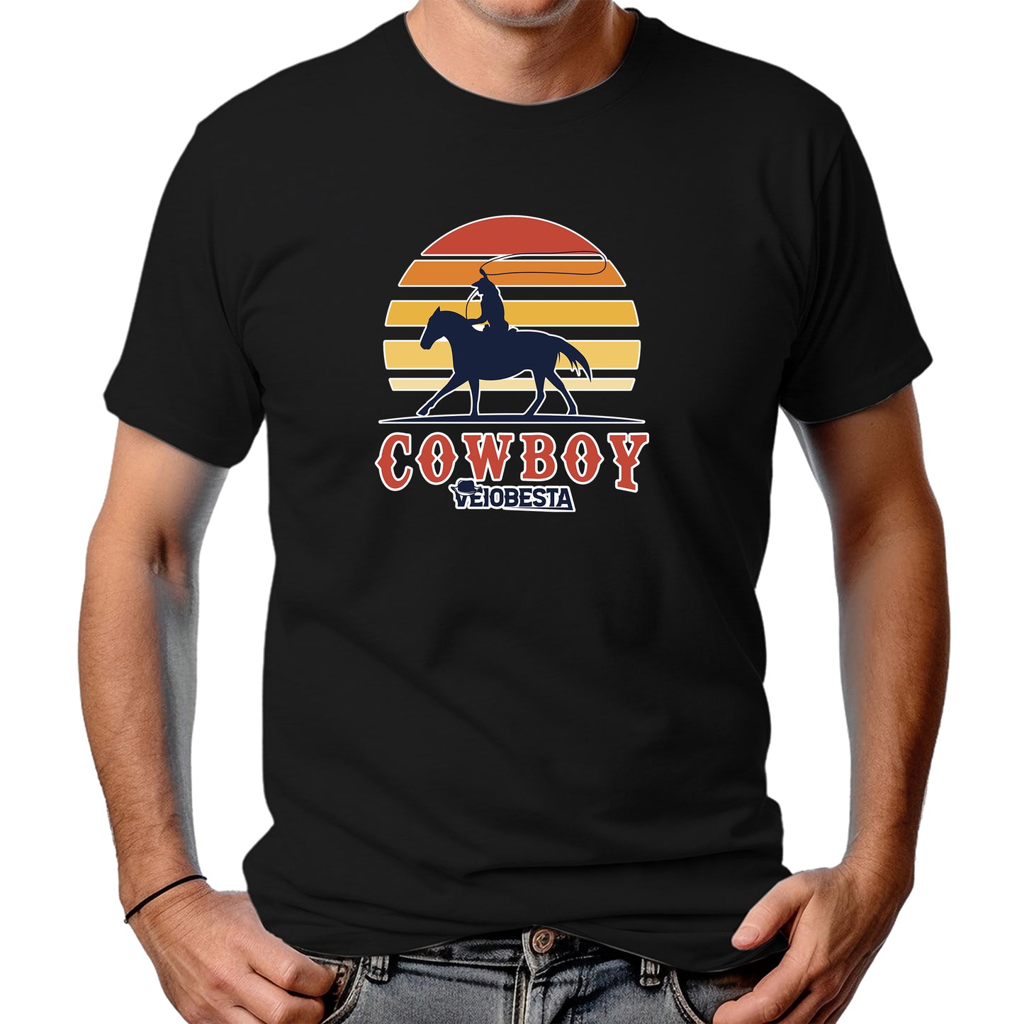 CAMISETA MASCULINA COWBOY VEIOBESTA