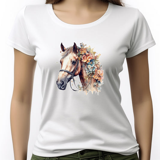 CAMISETA FEMININA FLOWER HORSE