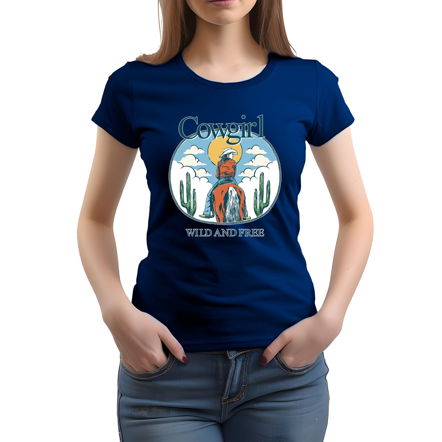 CAMISETA FEMININA COWGIRL WILD AND FREE