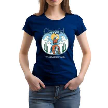 CAMISETA FEMININA COWGIRL WILD AND FREE