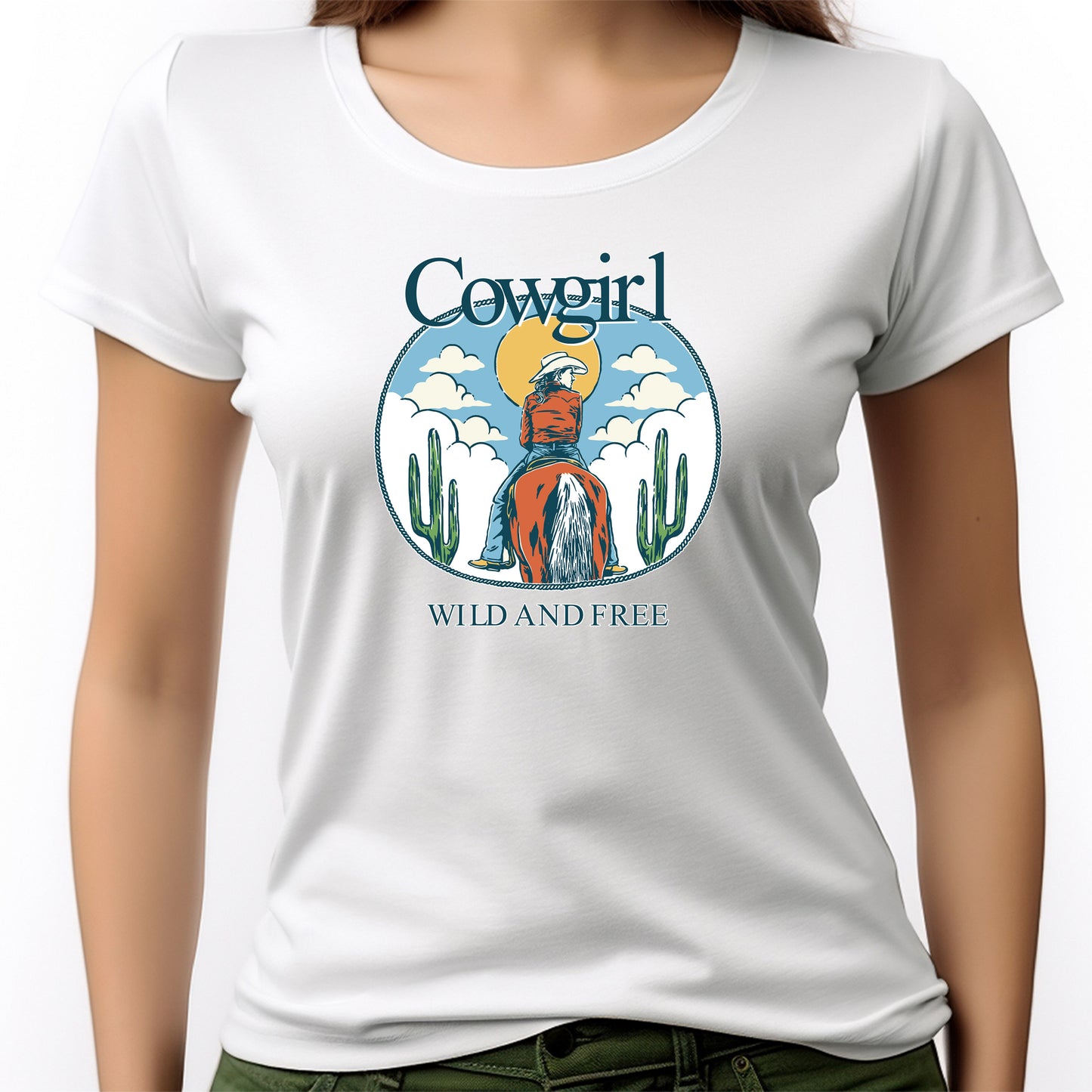 CAMISETA FEMININA COWGIRL WILD AND FREE