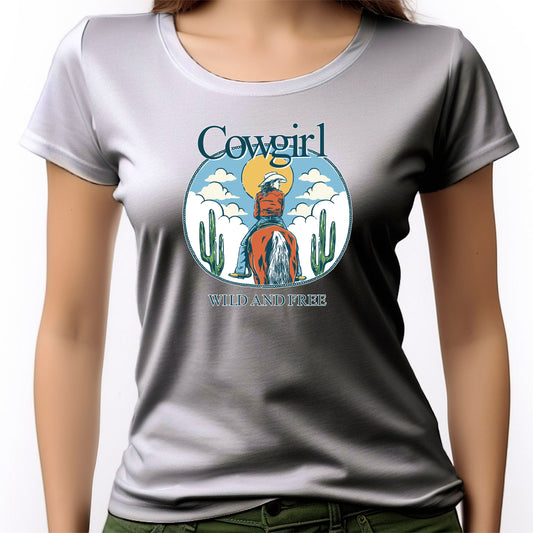 CAMISETA FEMININA COWGIRL WILD AND FREE
