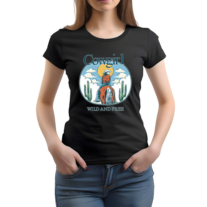 CAMISETA FEMININA COWGIRL WILD AND FREE