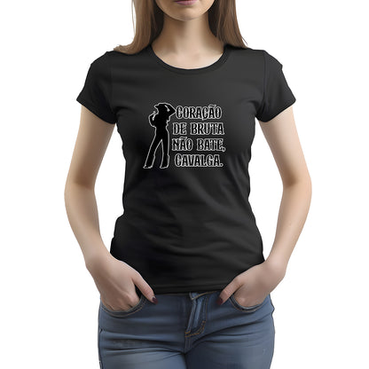 CAMISETA FEMININA NÃO BATE CAVALGA