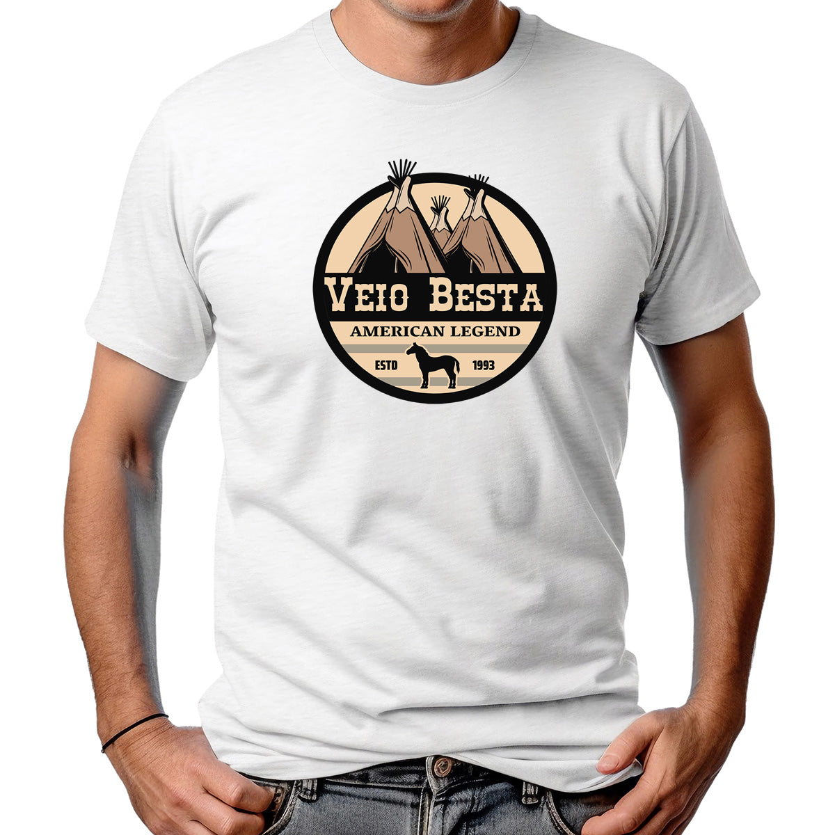 CAMISETA MASCULINA VEIO BESTA AMERICAN