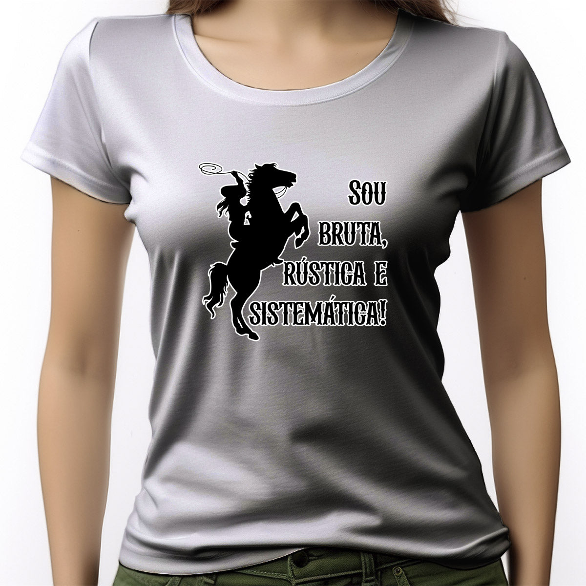 CAMISETA FEMININA BRUTA RÚSTICA E SISTEMÁTICA