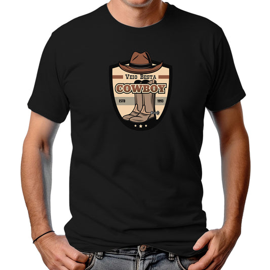 CAMISETA MASCULINA VEIO BESTA COWBOY